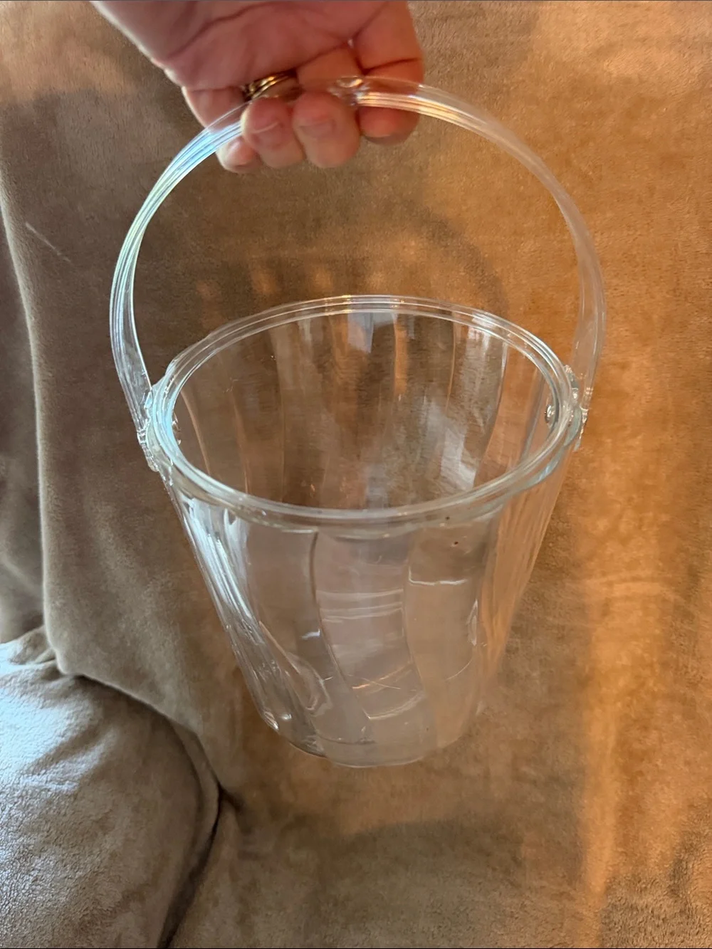 Clear Acrylic Ice Bucket with Handle and Tongs